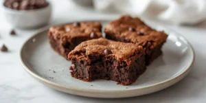 Fudgy Chocolate Chip Brownies with Gooey Centers