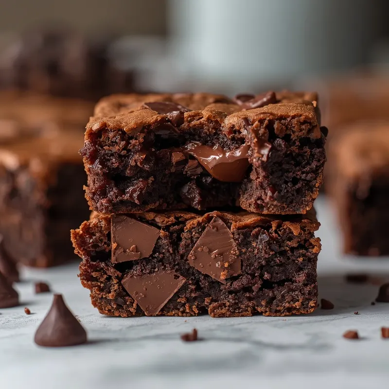 Fudgy Chocolate Chip Brownies with Gooey Centers Fudgy Chocolate Chip Brownies with Gooey Centers