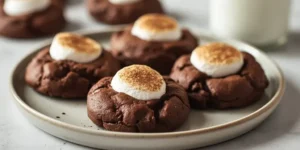 Gooey Chocolate Marshmallow Cookies with Soft Centers