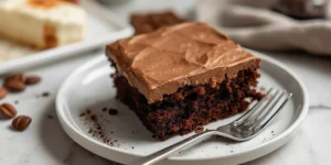 Decadent Chocolate Mocha Fudge Cake with creamy frosting