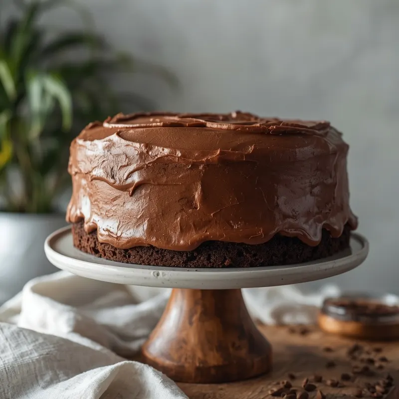 Decadent Chocolate Mocha Fudge Cake with creamy frosting