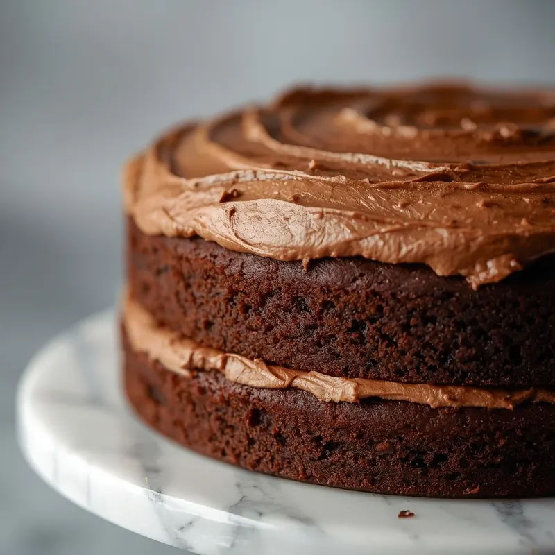 Decadent Chocolate Mocha Fudge Cake with creamy frosting
