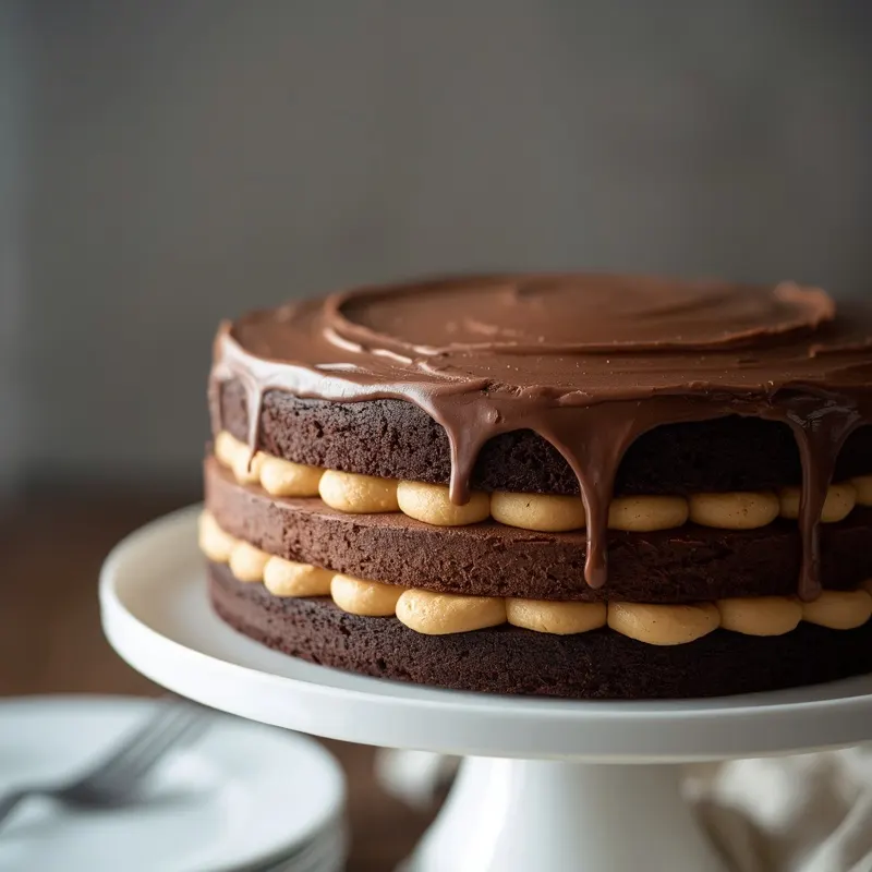 Decadent Chocolate Peanut Butter Layer Cake for special occasions