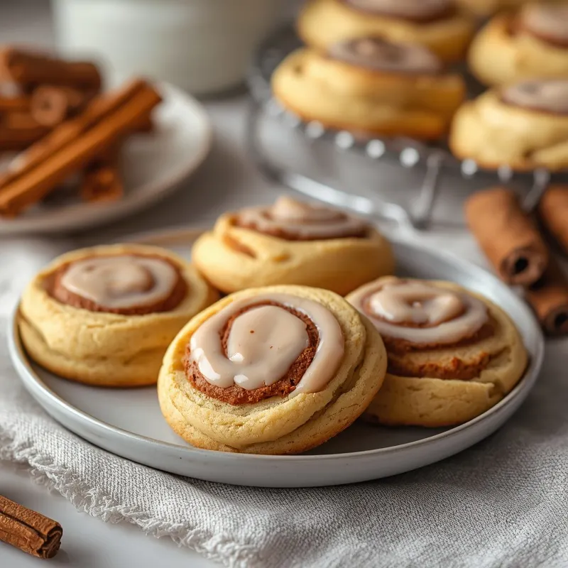 Soft Cinnamon Roll Cookies with Swirled Icing Soft Cinnamon Roll Cookies with Swirled Icing