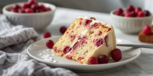 Soft Cranberry Vanilla Cake with Fresh Berry Flavor