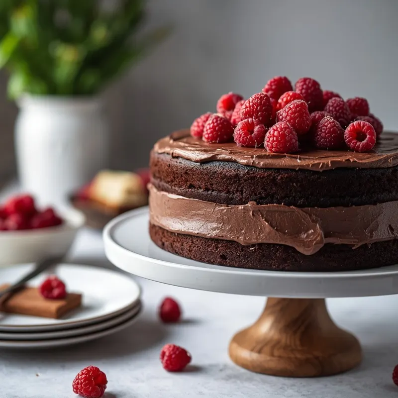 Elegant Dark Chocolate Raspberry Layer Cake for special occasions