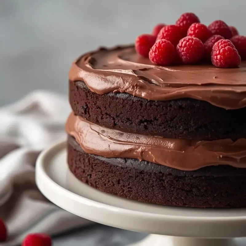 Elegant Dark Chocolate Raspberry Layer Cake for special occasions