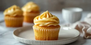 Fluffy Honey Cupcakes with Golden Honey Frosting