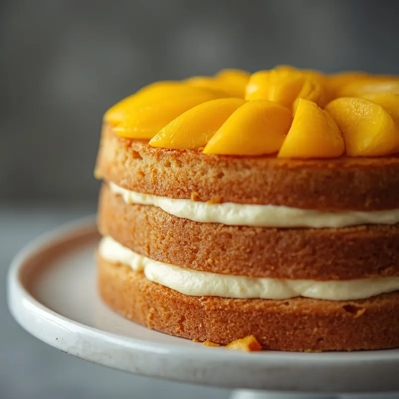 Fresh Mango Passionfruit Layer Cake for summer celebrations