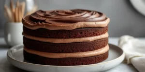 Decadent Mocha Espresso Layer Cake with silky espresso buttercream