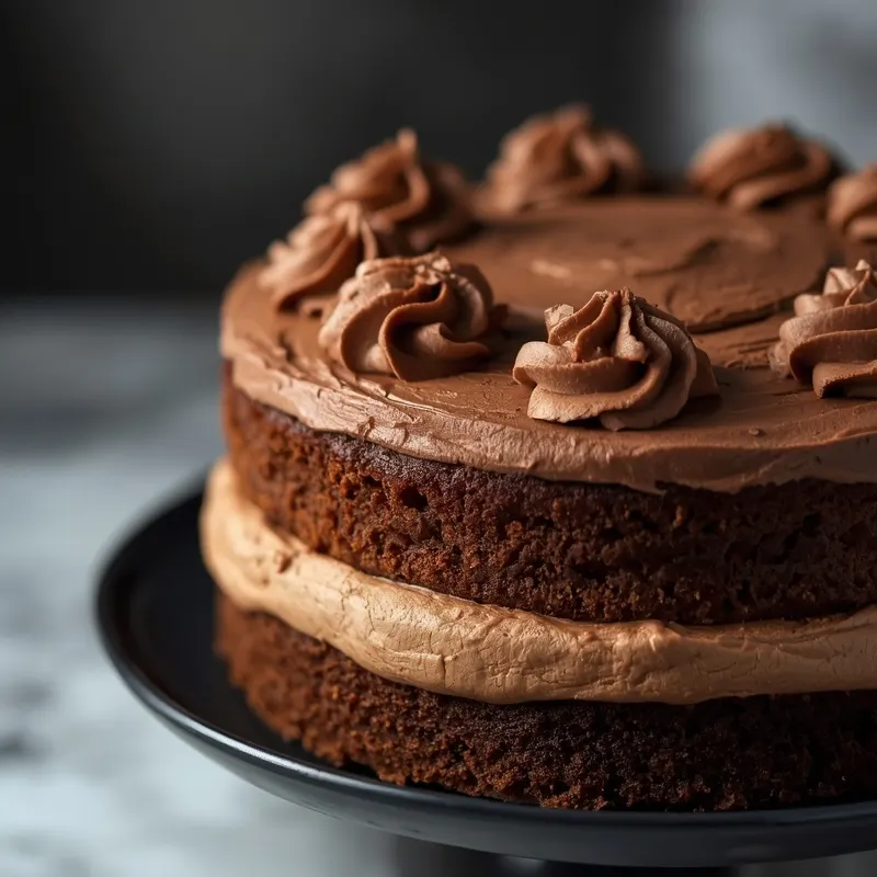 Decadent Mocha Espresso Layer Cake with silky espresso buttercream