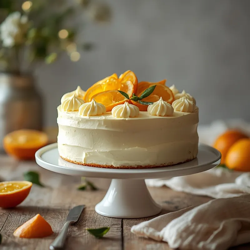 Refreshing Orange Vanilla Cream Cake for spring celebrations