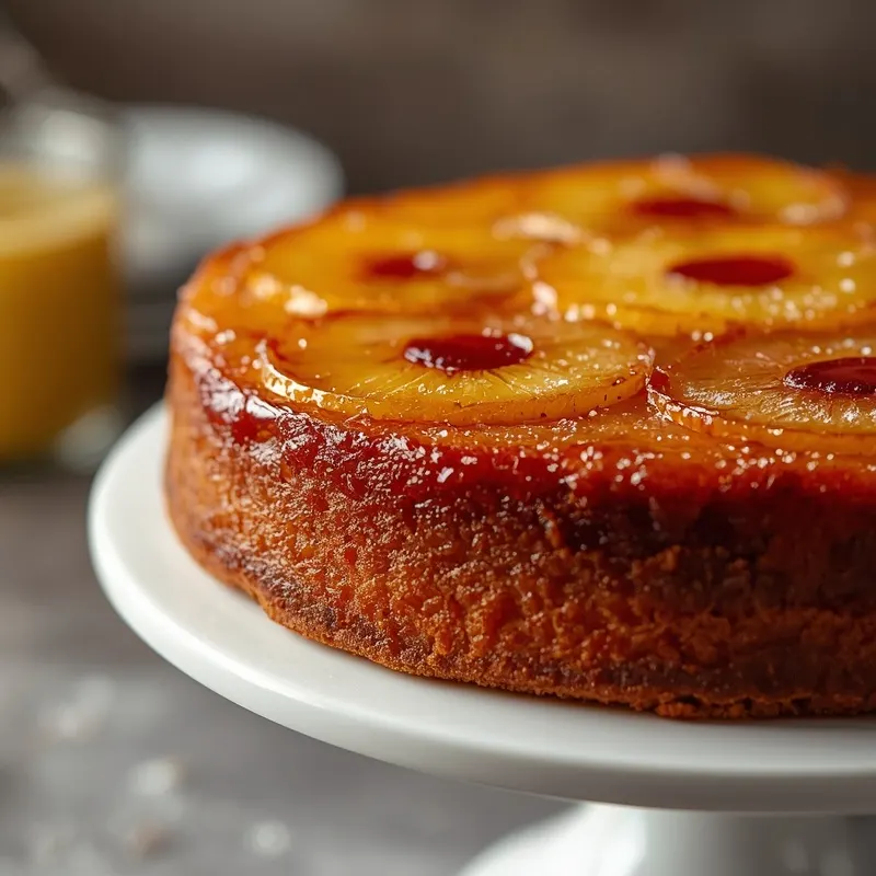 Golden Pineapple Upside Down Cake with Caramelized Topping