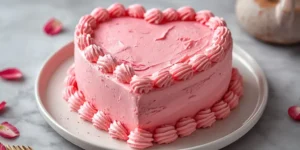 Delicate Pink Vintage Heart Cake for special celebrations