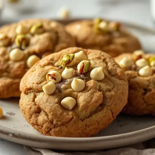 Pistachio White Chocolate Chip Cookies recipe