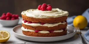 Fresh Raspberry Lemon Layer Cake with Creamy Frosting