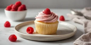 Fluffy Raspberry Vanilla Cupcakes with Fresh Berry Frosting