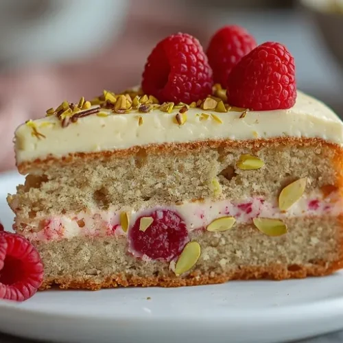 Rose Pistachio Raspberry Cake recipe
