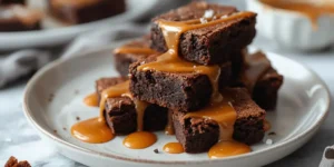 Rich Salted Caramel Fudge Brownies