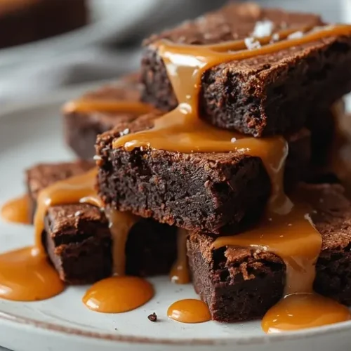 Salted Caramel Fudge Brownies recipe