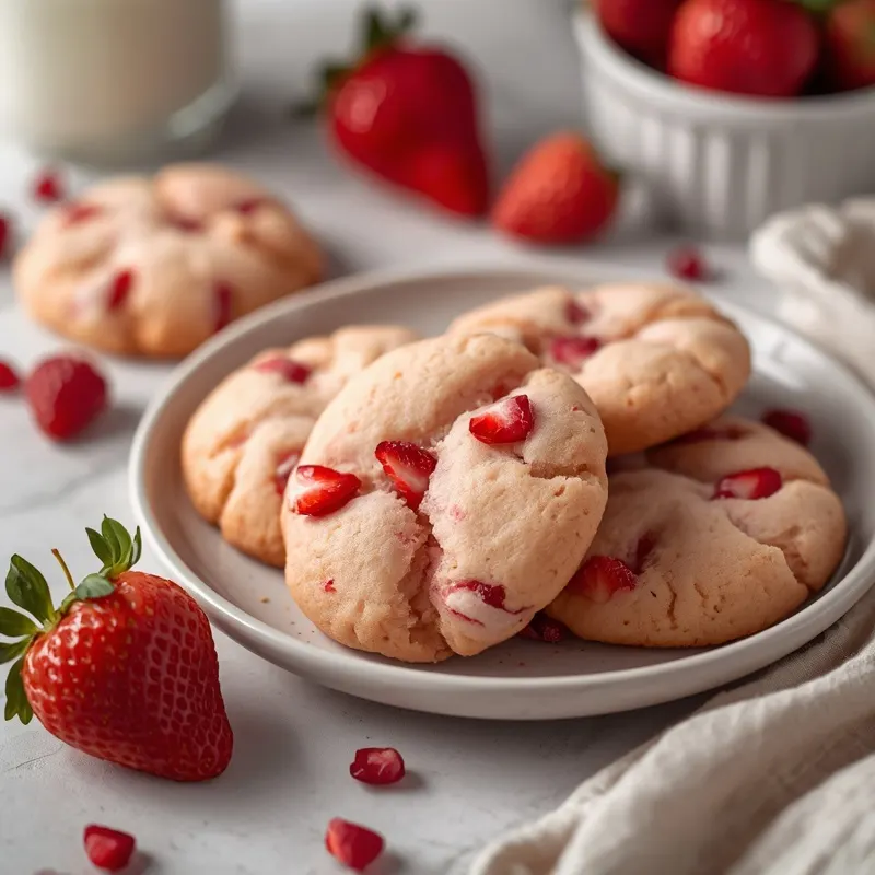 Soft Strawberry Sugar Cookies with Sweet Berry Flavor