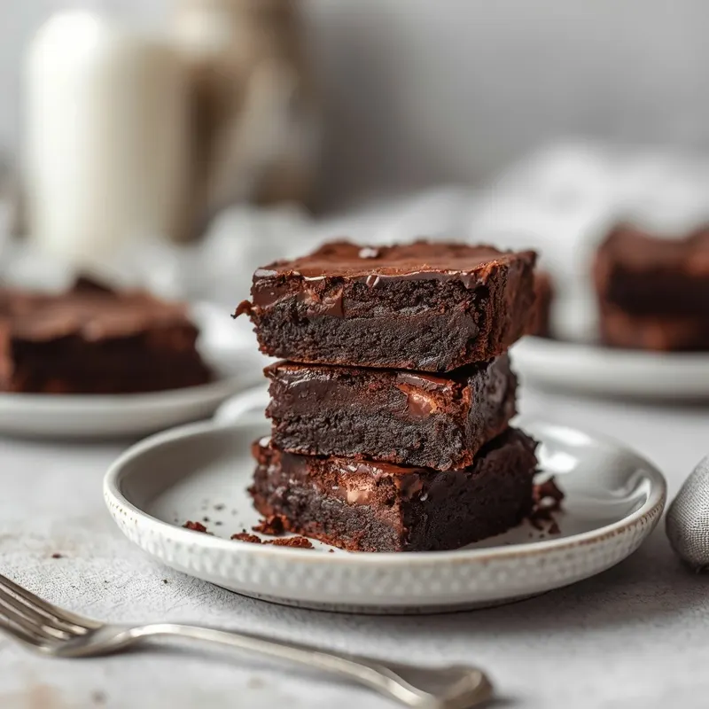 Rich Triple Fudge Brownies with Gooey Chocolate Layers