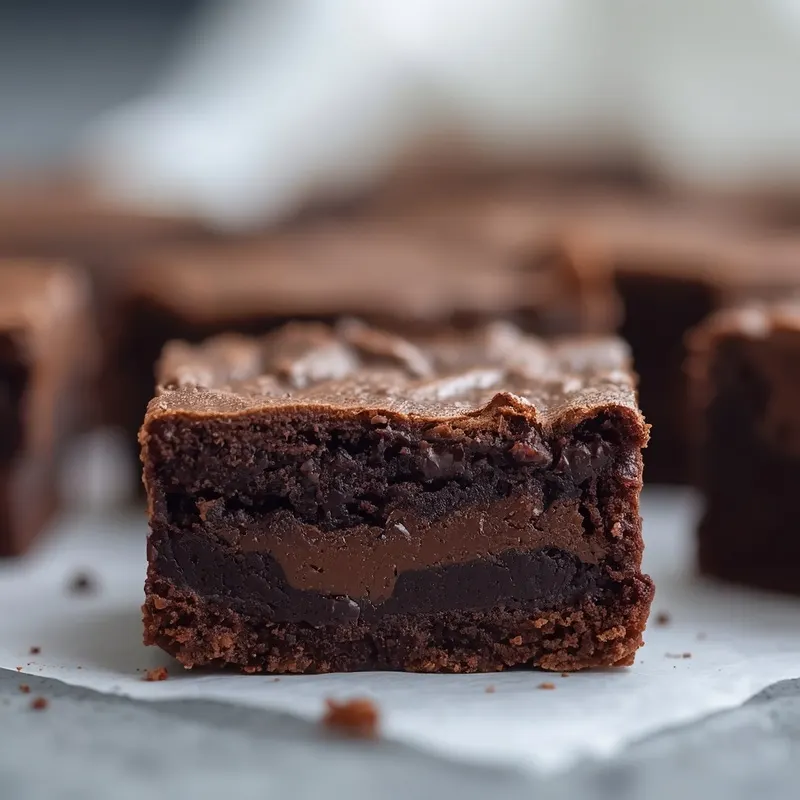 Rich Triple Fudge Brownies with Gooey Chocolate Layers