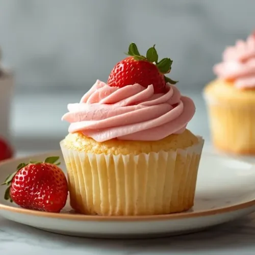 Vanilla Strawberry Cupcakes recipe