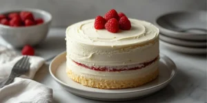 White Chocolate Raspberry Layer Cake with White Chocolate Frosting