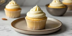 Fluffy Almond Cupcakes with Creamy Frosting