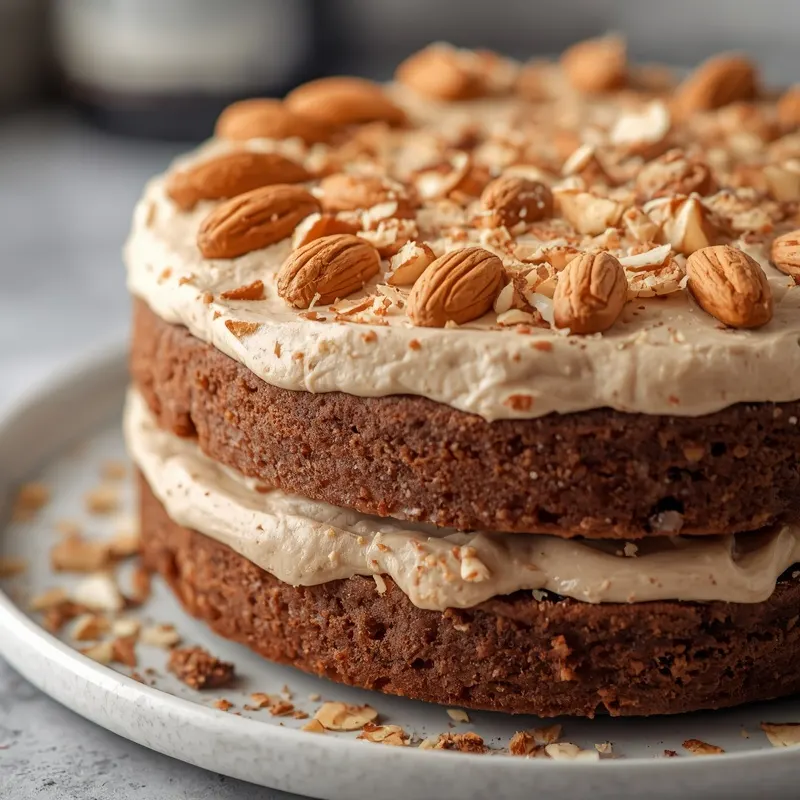 Rich Almond Joy Cake with Creamy Chocolate Frosting Rich Almond Joy Cake with Creamy Chocolate Frosting