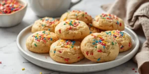 Soft Birthday Cake Cookies with Colorful Sprinkles