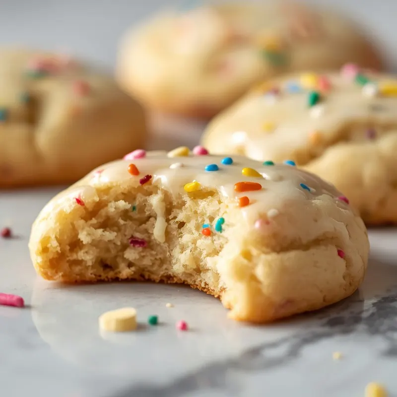 Soft Birthday Cake Cookies with Colorful Sprinkles