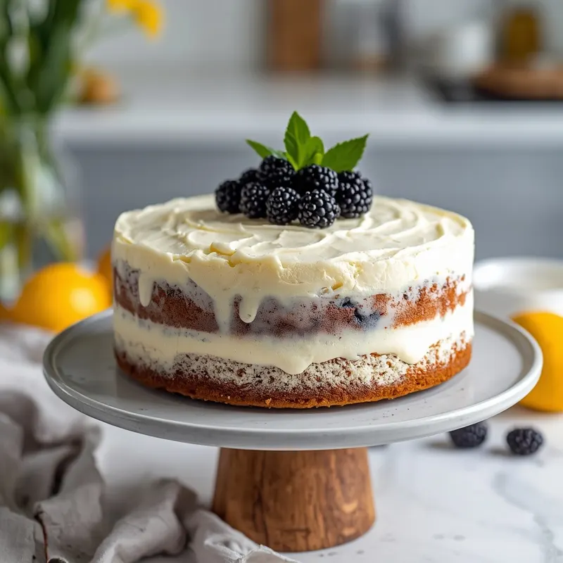 Fresh Blackberry Lemon Cake with Creamy Frosting Fresh Blackberry Lemon Cake with Creamy Frosting