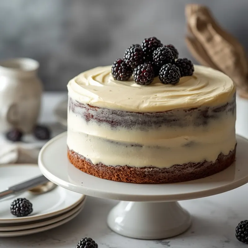 Fresh Blackberry Vanilla Layer Cake with Creamy Frosting Fresh Blackberry Vanilla Layer Cake with Creamy Frosting