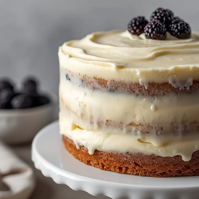 Fresh Blackberry Vanilla Layer Cake with Creamy Frosting Fresh Blackberry Vanilla Layer Cake with Creamy Frosting