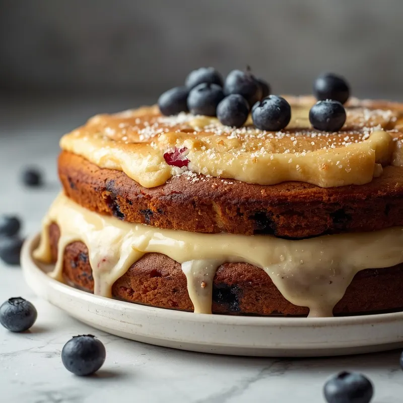 Juicy Blueberry Sour Cream Cake