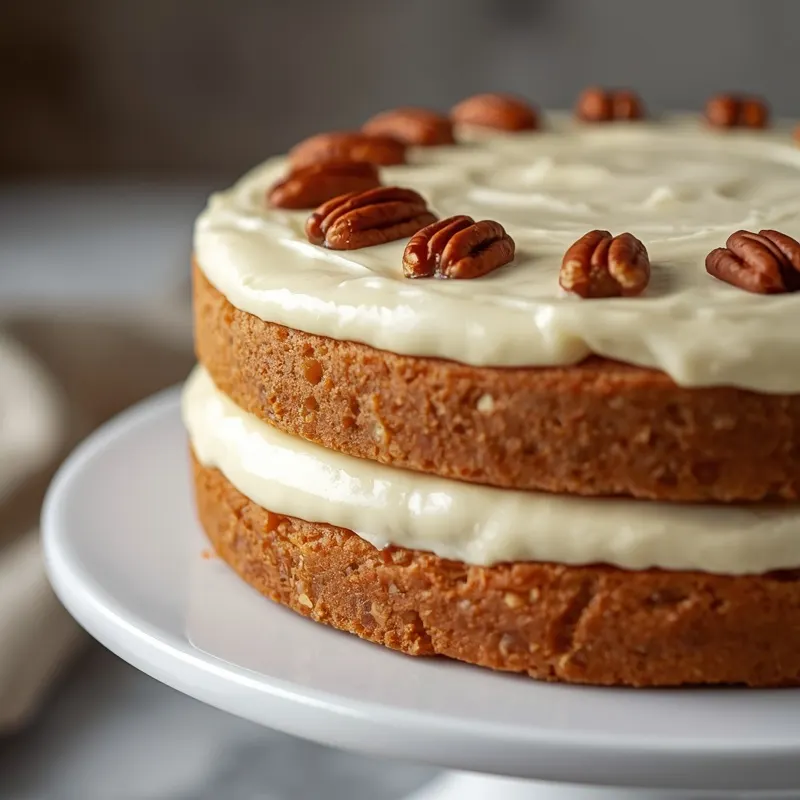 Rich Butter Pecan Cake with Creamy Frosting