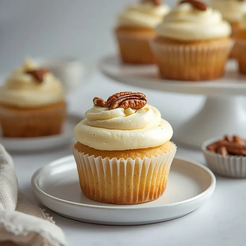 Fluffy Butter Pecan Cupcakes with Creamy Frosting Fluffy Butter Pecan Cupcakes with Creamy Frosting