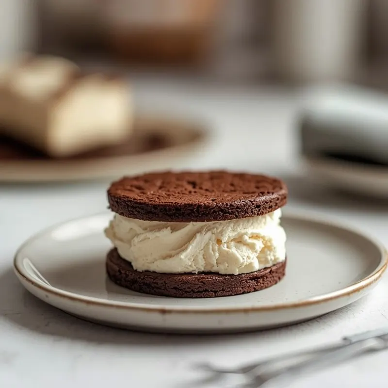 Rich Chocolate Brownie Ice Cream Sandwiches with Soft Brownie Layers Rich Chocolate Brownie Ice Cream Sandwiches with Soft Brownie Layers