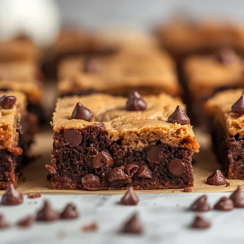 Rich Chocolate Chip Blondies with Buttery Centers