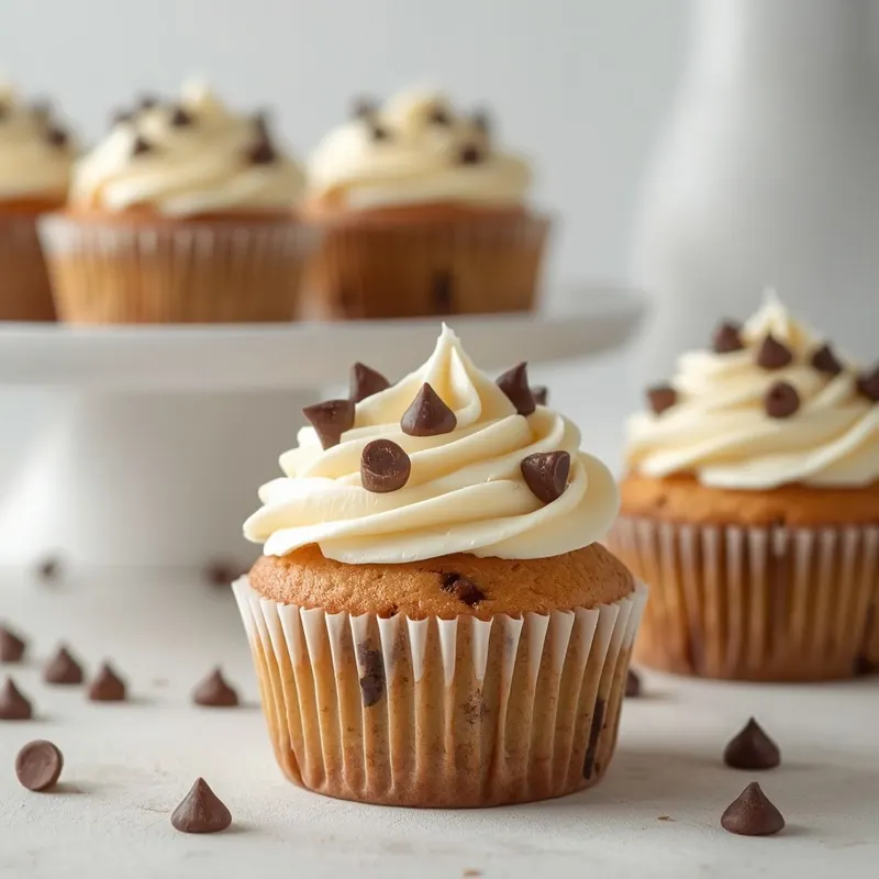 Fluffy Chocolate Chip Cupcakes with Creamy Frosting Fluffy Chocolate Chip Cupcakes with Creamy Frosting