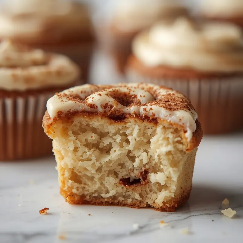 Fluffy Cinnamon Roll Cupcake Cake