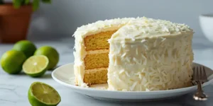 Fresh Coconut Lime Layer Cake with Creamy Frosting