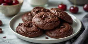 Rich Dark Chocolate Cherry Cookies with Chewy Centers