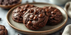 Rich Double Chocolate Cookies with Gooey Chocolate Chips