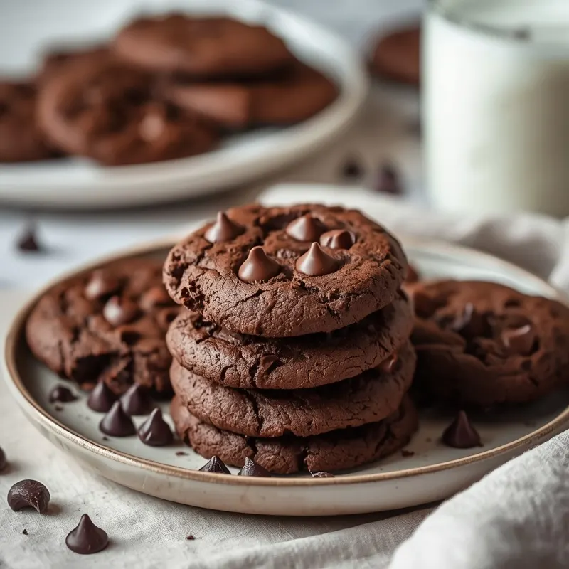 Rich Double Chocolate Cookies with Gooey Chocolate Chips