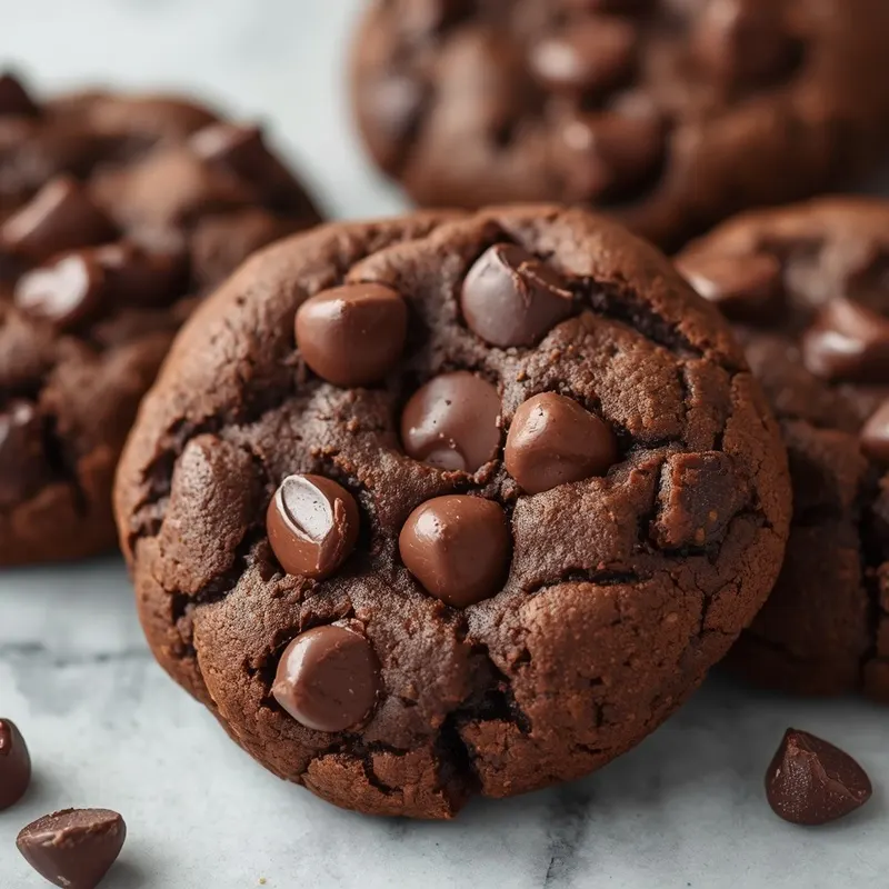 Rich Double Chocolate Cookies with Gooey Chocolate Chips