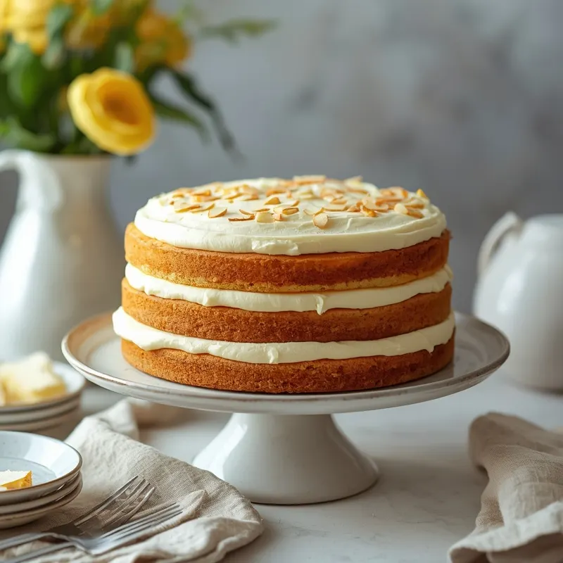 Creamy Honey Almond Layer Cake with Honey Frosting Creamy Honey Almond Layer Cake with Honey Frosting