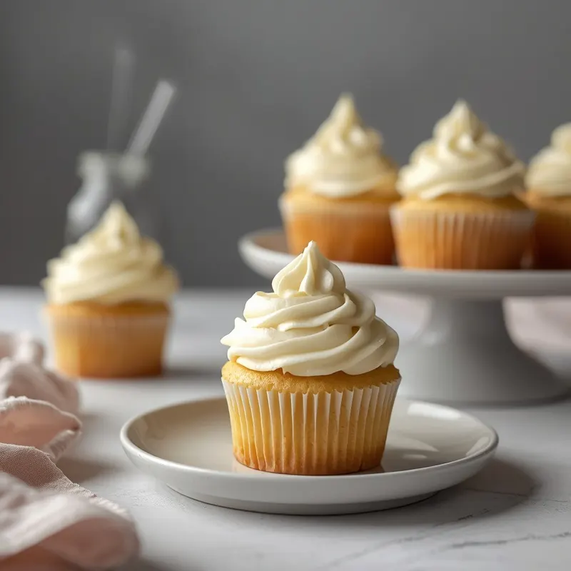Soft Honey Vanilla Cupcakes with Creamy Frosting Soft Honey Vanilla Cupcakes with Creamy Frosting